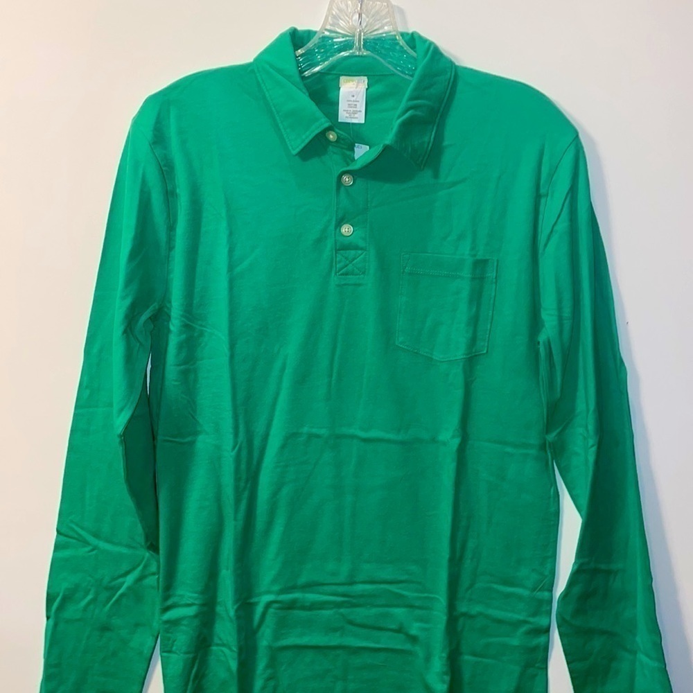 Crewcuts boys green  long sleeve polo shirt size 16
